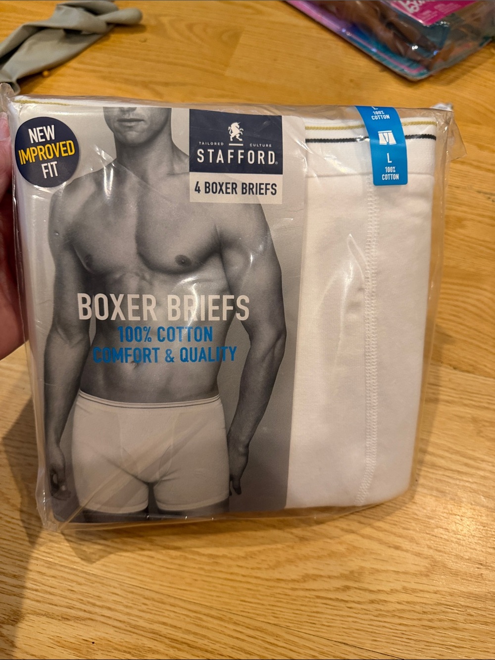 Stafford White Boxer Briefs - 4 Pack size L